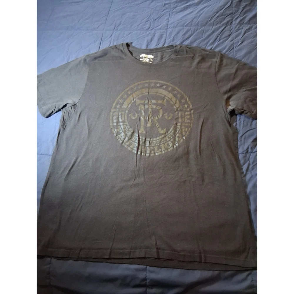 True Religion Men's 3XL Black Graphic Print Logo T-Shirt‎ Designer Jersey Cotton